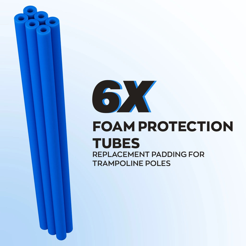 Jumpoo - Set 6 Tubi in Gomma Piuma 80 cm per Trampolini o per lavori di Bricolage Protezione Sicurezza Blu