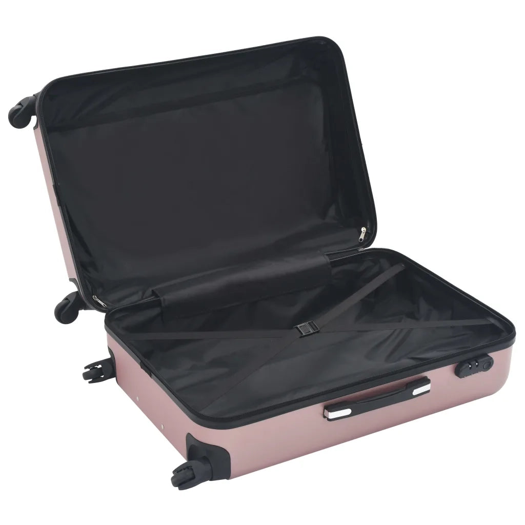 Set Trolley a Custodia Rigida 3 pz Oro Rosa in ABS 91888