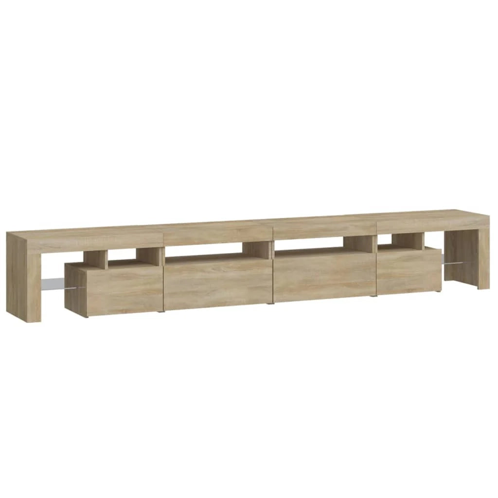 Mobile TV multimediale mensola TV credenza mobile TV sala da pranzo soggiorno camera da letto con luci LED rovere Sonoma 260 x 36,5 x 40 cm marrone 02_0026776