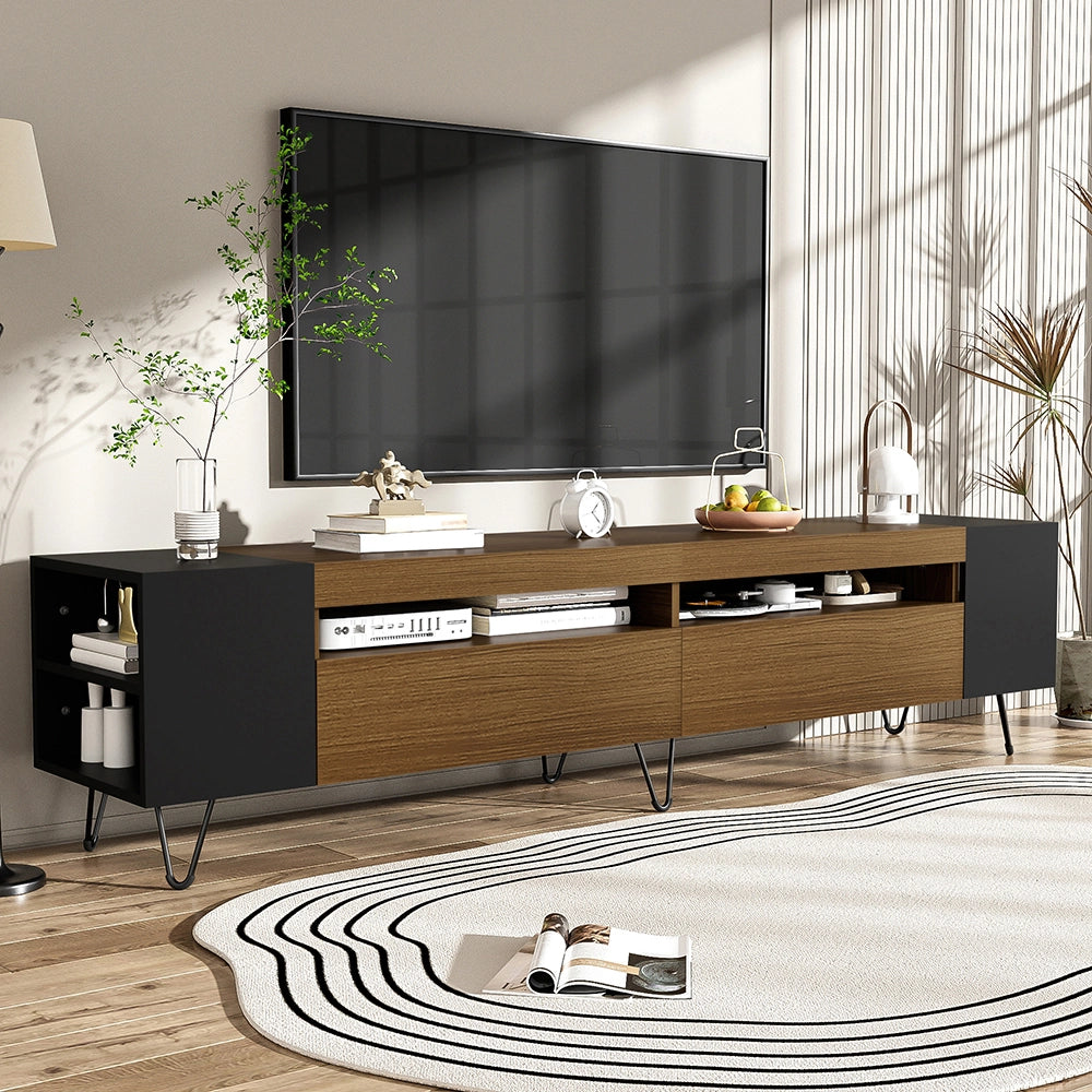 Mobile TV moderno - Xylo - 180cm nero/effetto legno