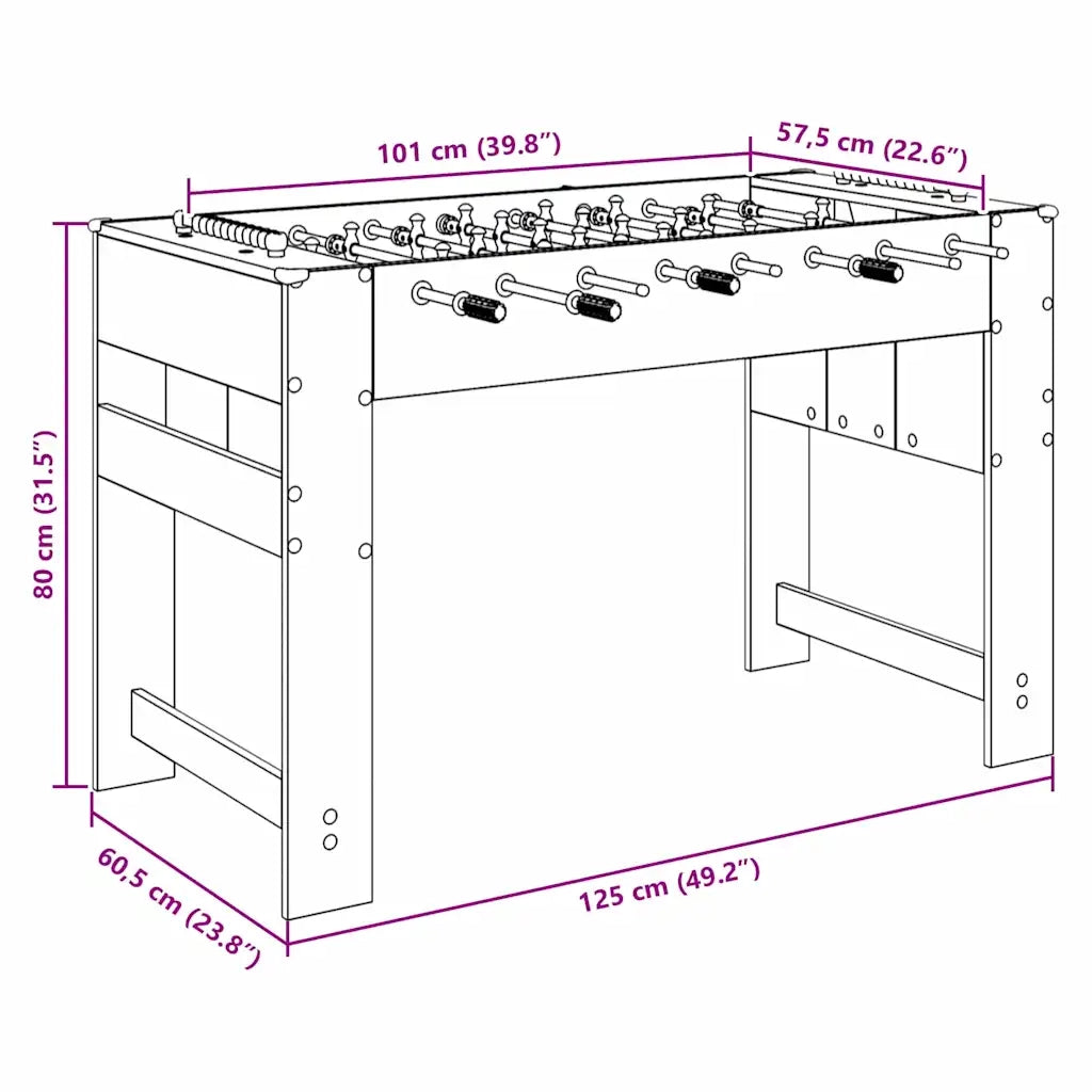 Tavolo da Foosball Legno vecchio 125 x 60,5 x 80 cm 858891