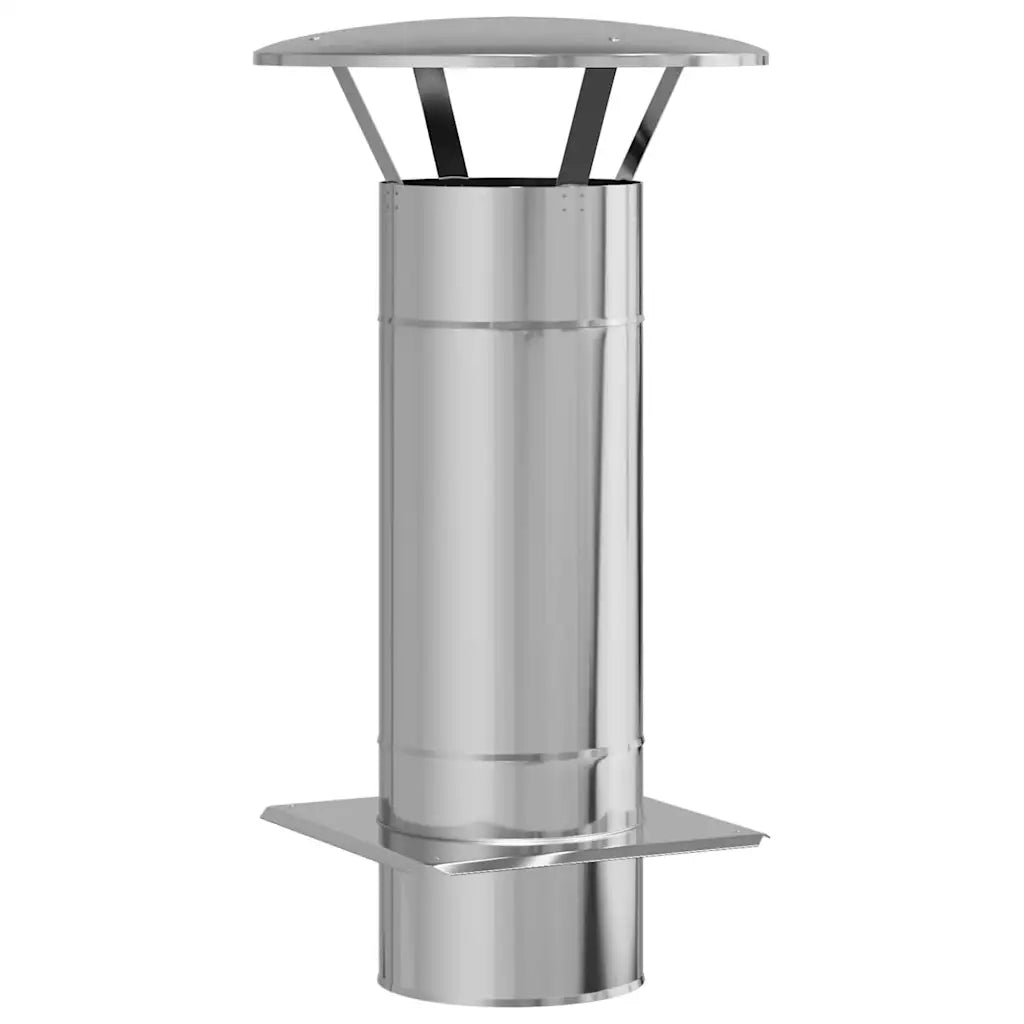 vidaXL Estensione Camino Argento 35 x 35 x 65 cm Acciaio inossidabile
