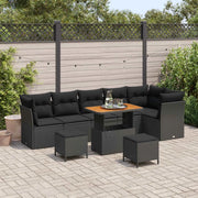 Set Divano da Giardino con cuscino 9 pcs Nero 90 x 55 x 71 cm 3363454