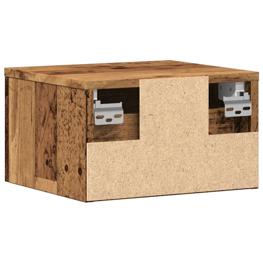 Comodino a Muro Legno Antico 34x30x20 cm 856979