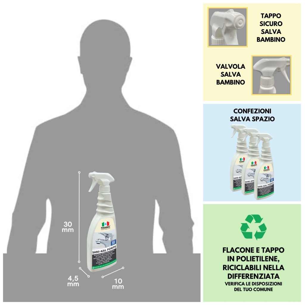 Detergente anticalcare forte bagno SANI-KAL FORTE - 750MLx6Pz