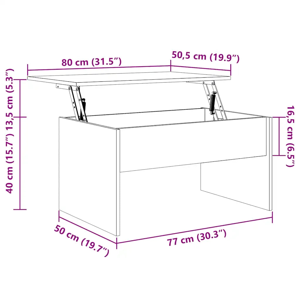 Tavolino-Tavolino da soggiorno-Tavolo Grigio Cemento 80x50,5x41,5 cm in Legno Multistrato