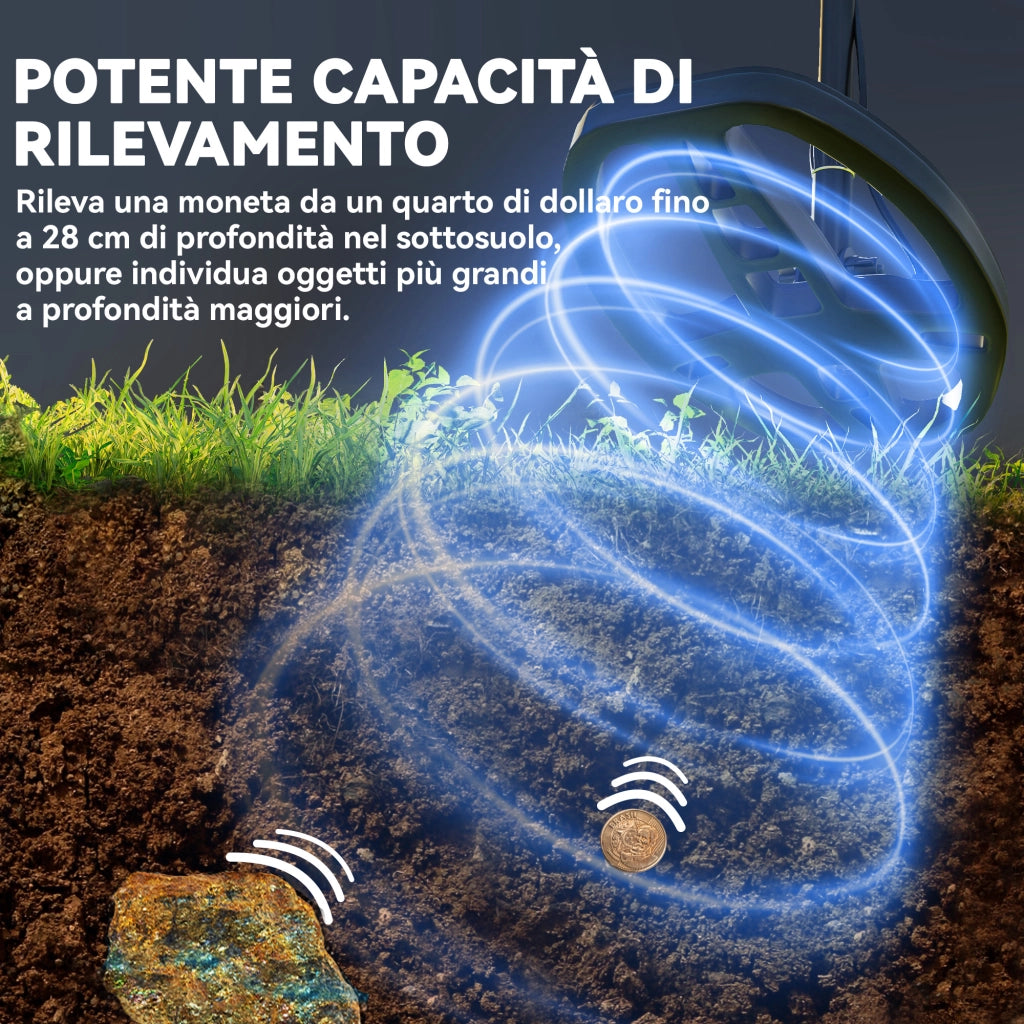Rilevatore Metalli Professionale ¨C Xylo ¨C 5 Modalit¨¤ IP68 Display LCD