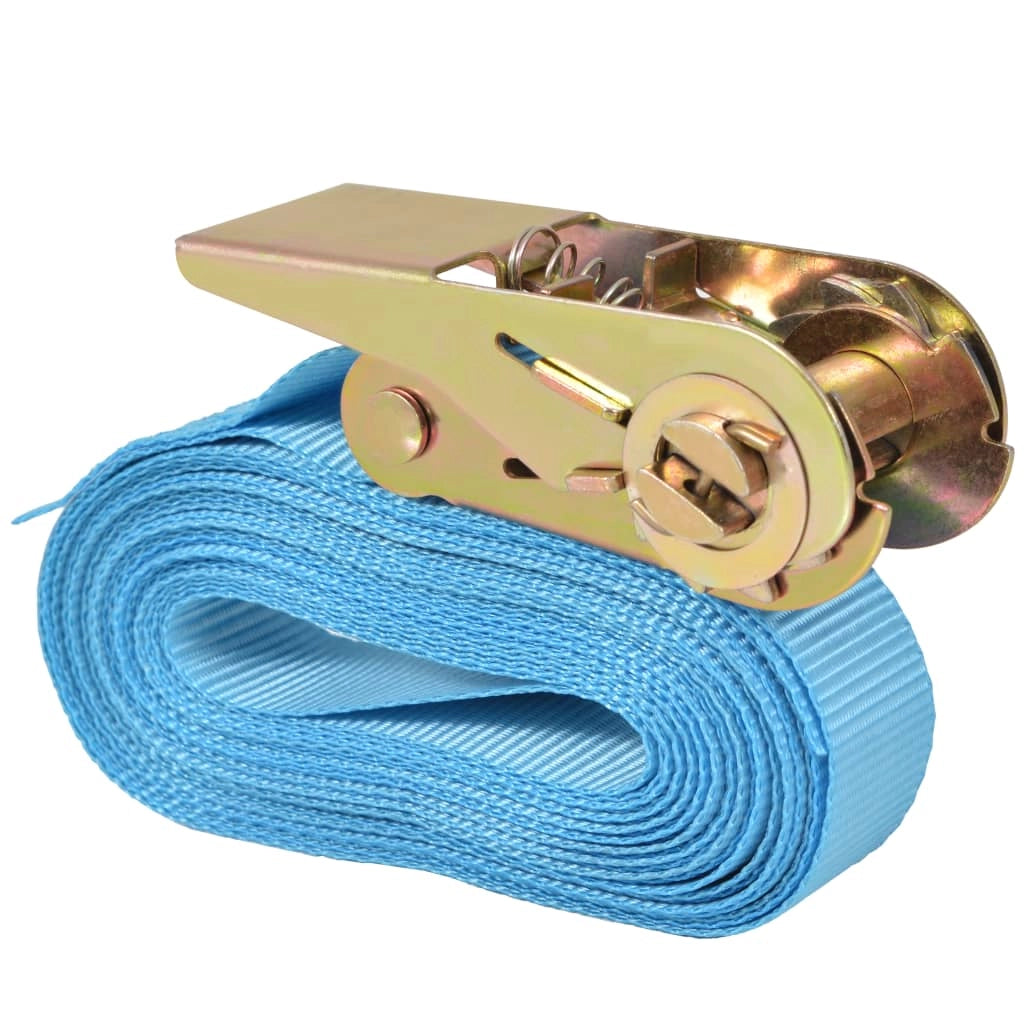 Confezione da 10 cinghie di ancoraggio a cricchetto 0,8 ton 4 m x 25 mm blu 02_0003536