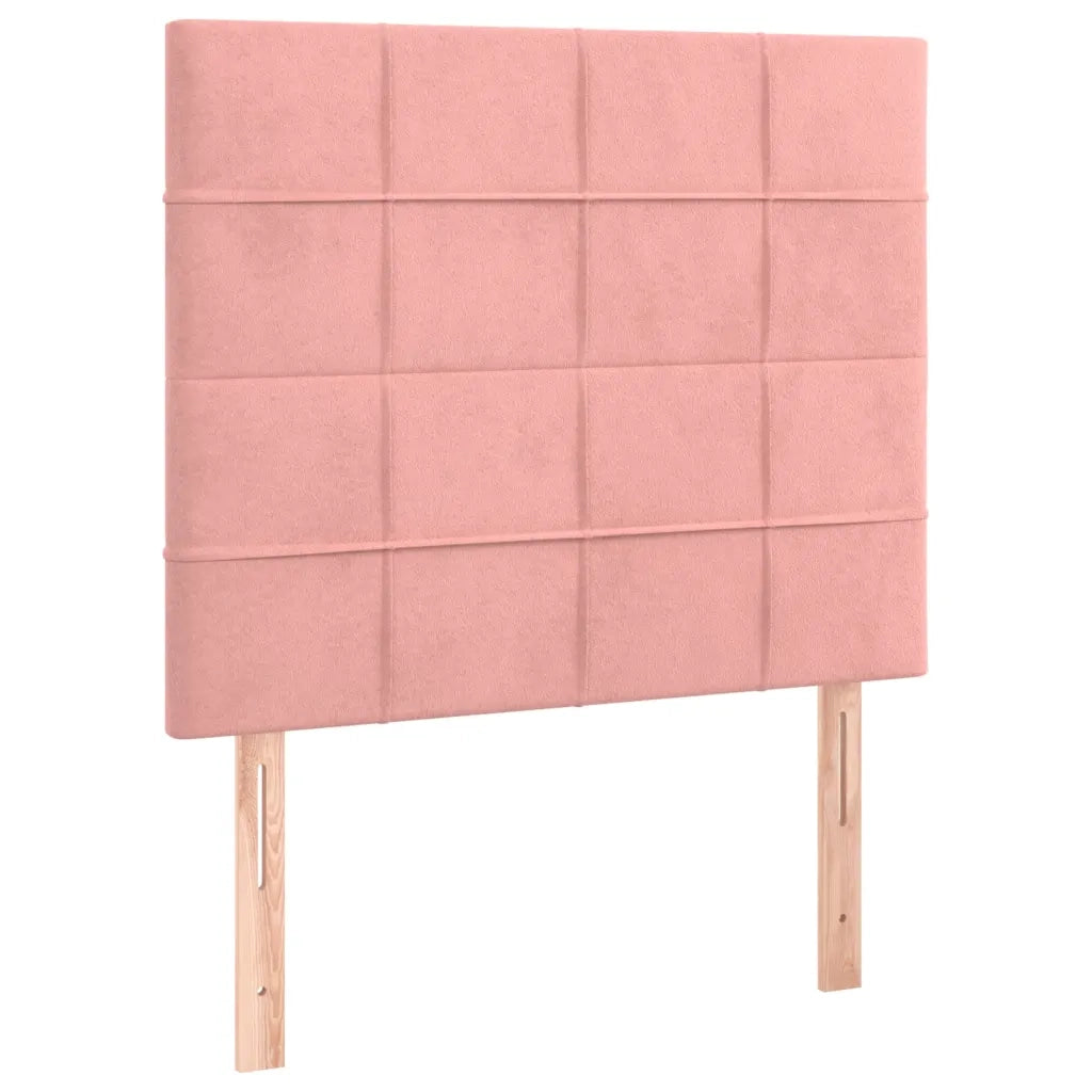 Letto a Molle con Materasso e LED Rosa 80x200 cm in Velluto