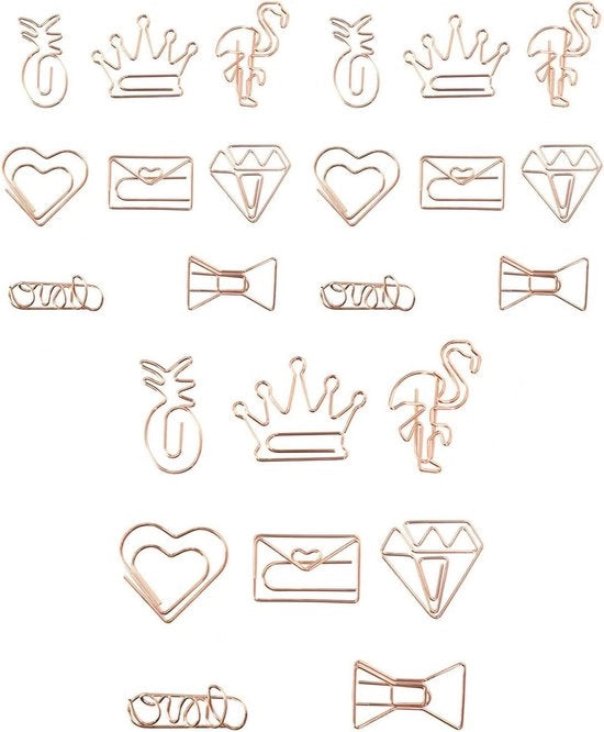 Paperclip hartvormig goud per 24 pezzi