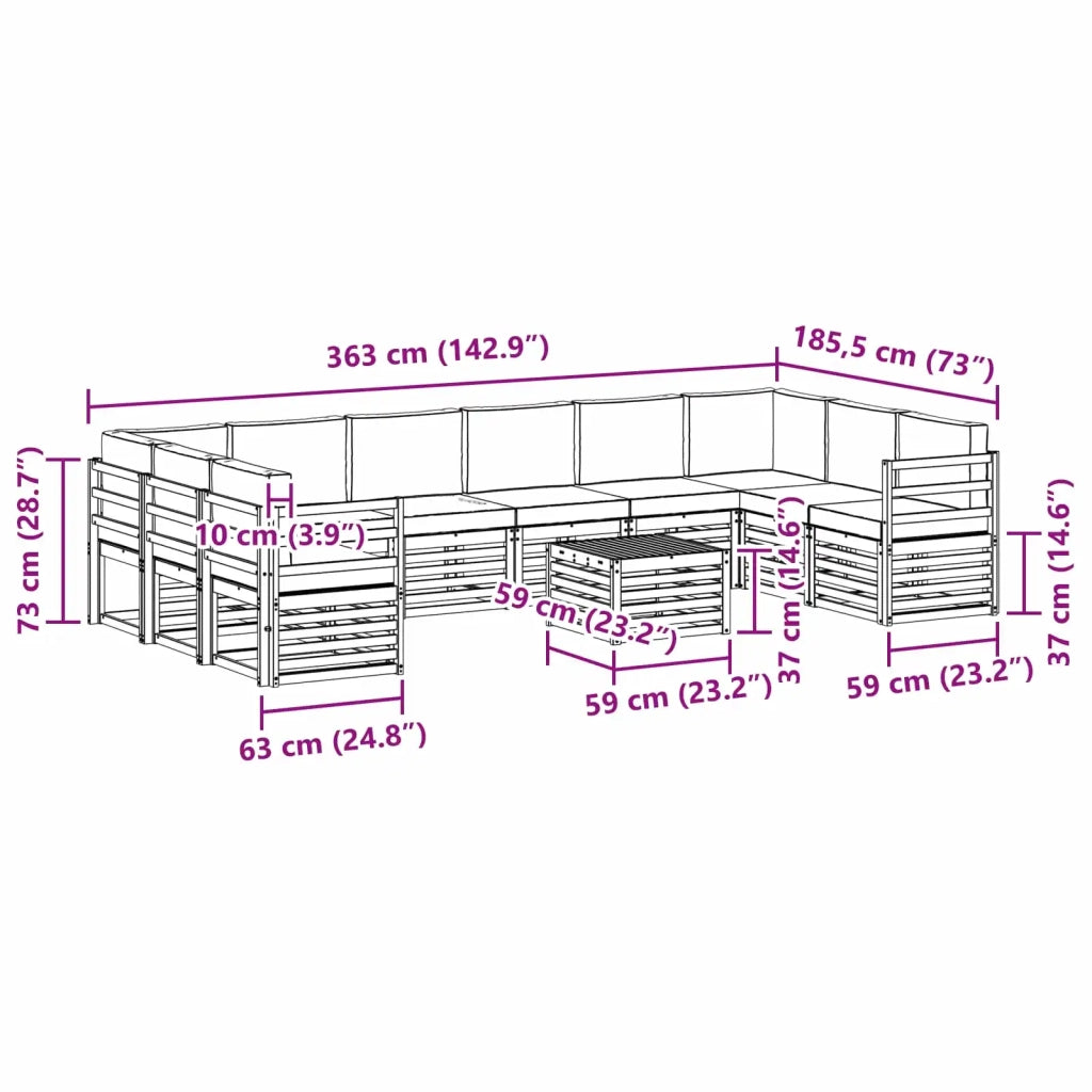 Set di divani da esterno 8 pcs Bianco e Antracite 3392607