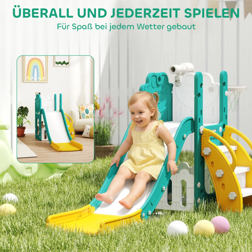 Set Scivolo 5 in 1 con Canestro Basket ¨C Xylo ¨C Giallo e Verde