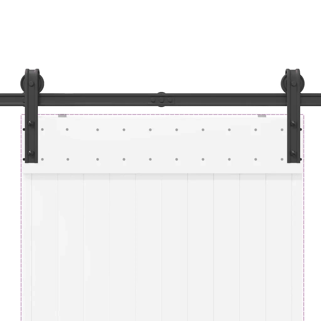 Kit di Binari per Porte Scorrevoli 183 cm Acciaio Nero 4009748
