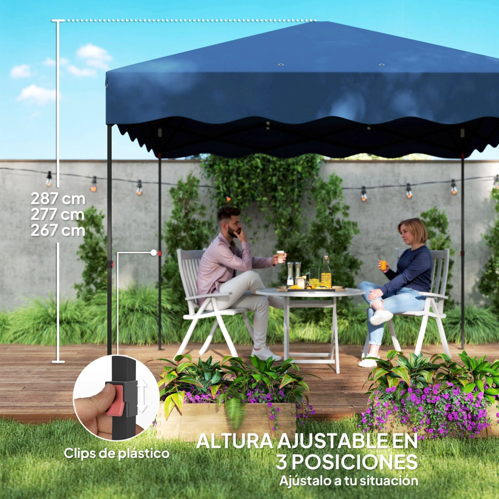 Gazebo Pieghevole 3x3m ¨C Xylo ¨C Protezione UV, Altezza Regolabile, Blu Scuro