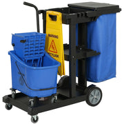 Carrello per Pulizia con 3 Ripiani e Secchio ¨C Minimal ¨C Blu