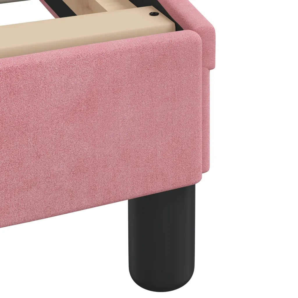 Letto con Materasso Rosa 120x200 cm in Velluto