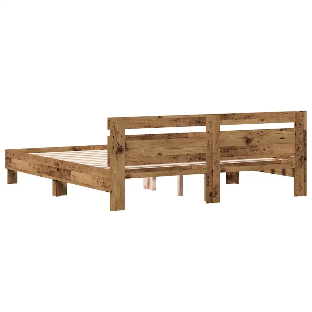 Struttura del letto-Giroletto Legno vecchio 203 x 185 x 70 cm