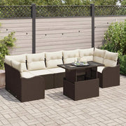 Set Divano da Giardino 8 pcs Marrone e Crema polyrattan 3348414