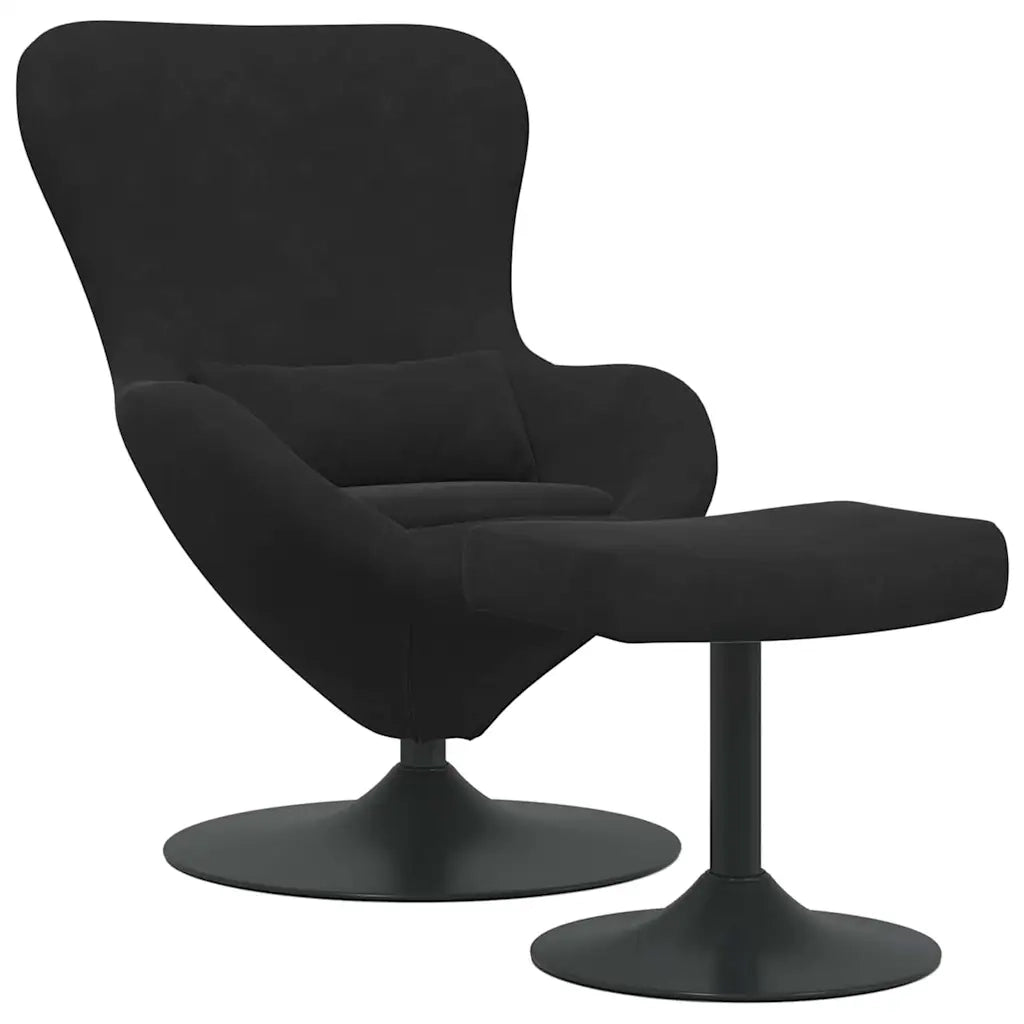 Sedia Egg con Pouf Nero Velluto 42002750