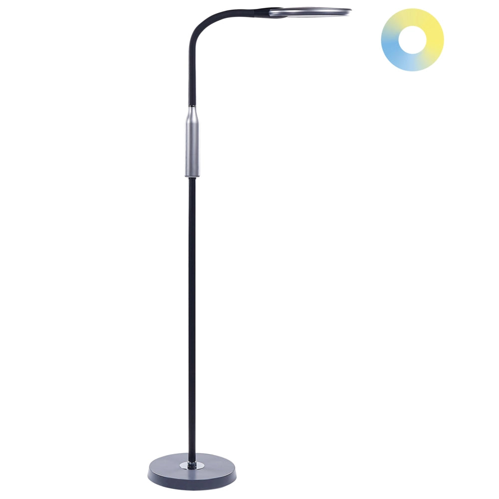 Lampada da terra LED materiale sintetico nero 148 cm altezza regolabile ufficio camera da letto