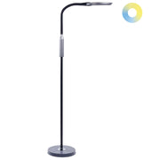 Lampada da terra LED materiale sintetico nero 148 cm altezza regolabile ufficio camera da letto