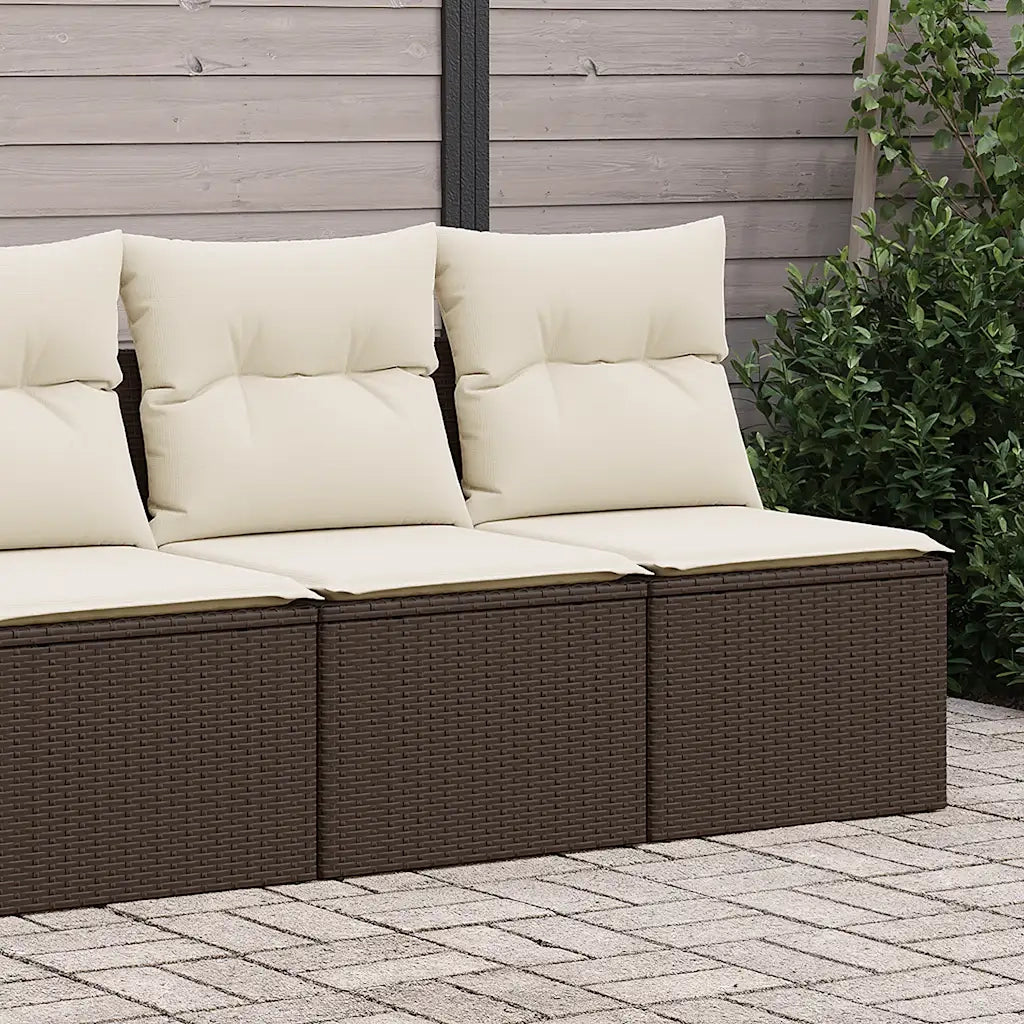 Set Divano Giardino 4 pz con Cuscini Marrone Polyrattan Acacia 3325249