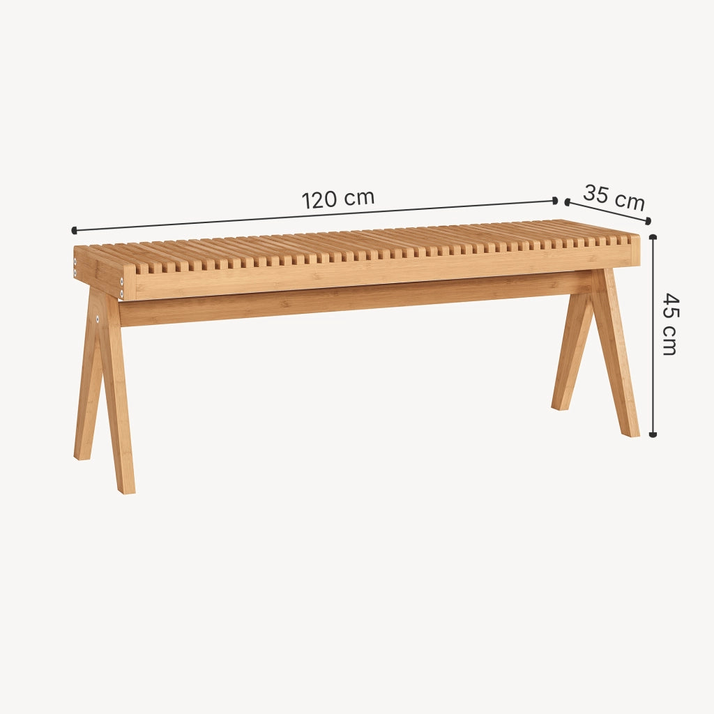 Panca da Scarpe Lasdarvoo Seduta in Bambù Naturale 120 x 35 x 45 cm [en.casa]