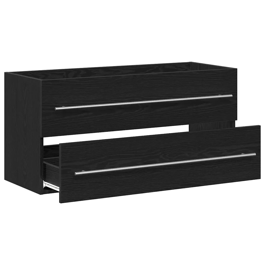 Mobile Lavabo | Armadio Lavabo Bagno Nero 100x38,5x48cm Legno Multistrato