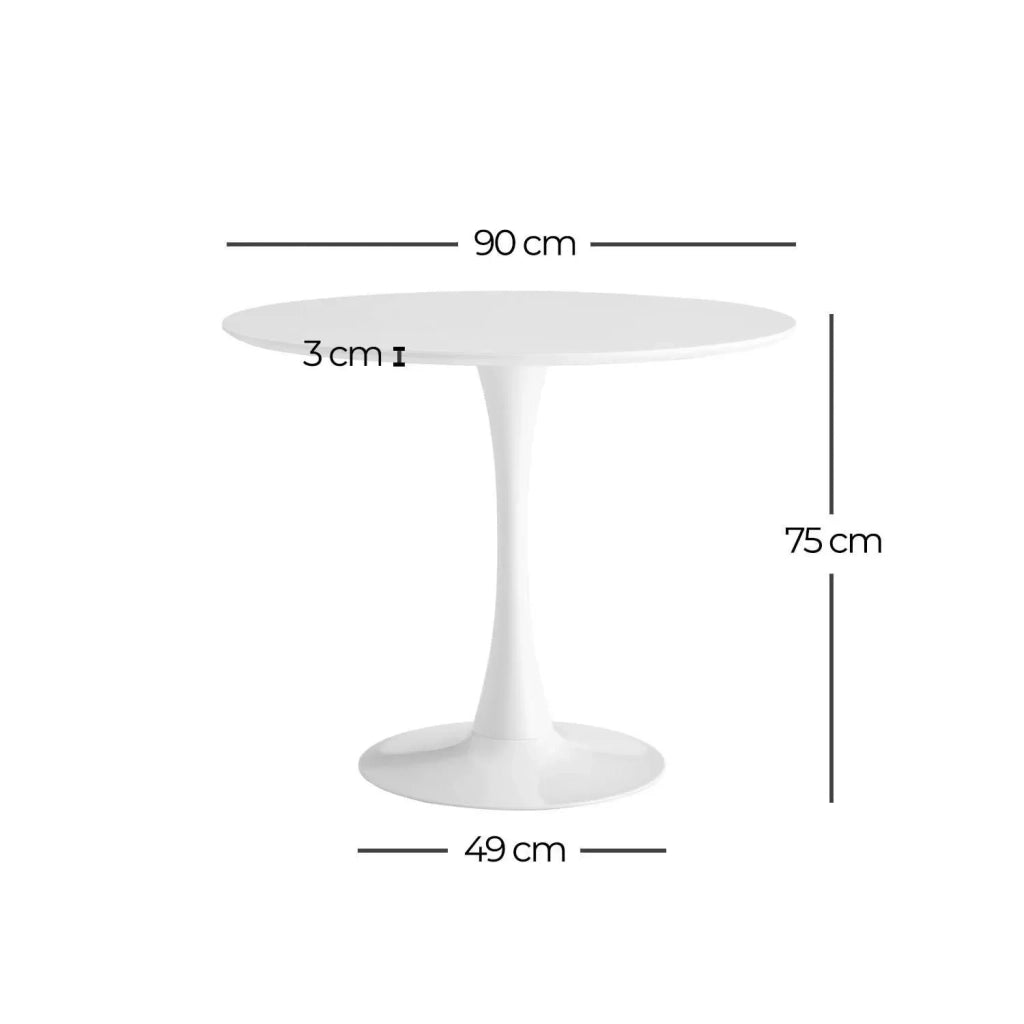 LÚZETE - TAVOLO SAN ANTONI Ø120 CM GAMBA BIANCA PIANO NERO