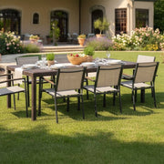 Tavolo da esterno Dmains, Tavolo rettangolare allungabile da pranzo, Tavolo da giardino estensibile multiuso, 100% Made in Italy, Cm 150x90h72, Marrone