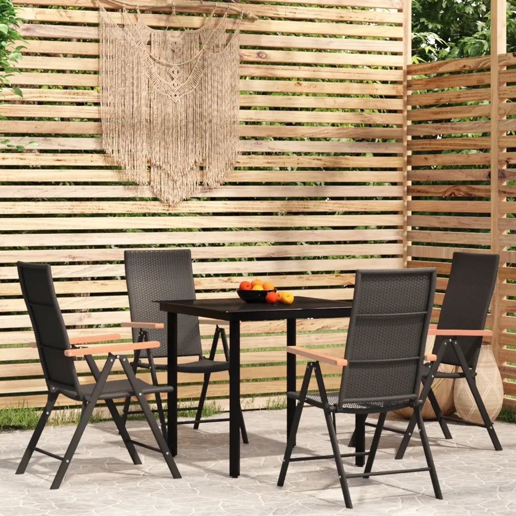 Set da Pranzo da Giardino 5 pz Nero 3099114