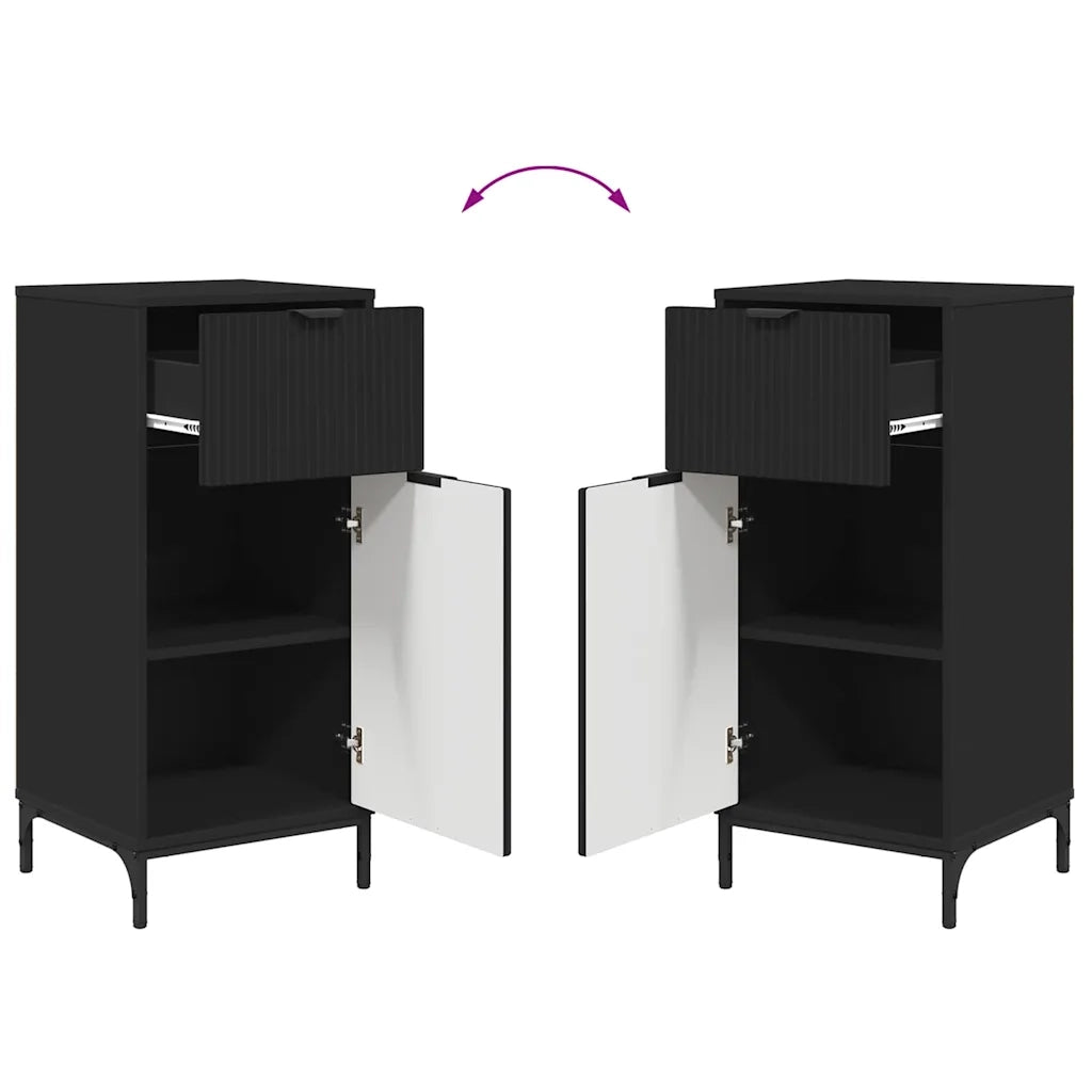 Set di mobili per il bagno con cassetto con porta 2 pcs Nero 3393094