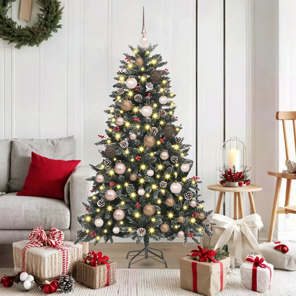 Albero di Natale artificiale con 150 LED Verde 150 cm 3395866