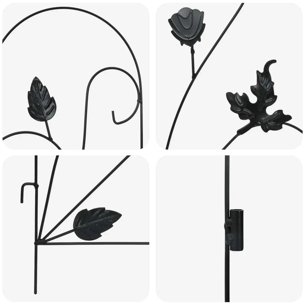 Recinzione per Giardino 5 pcs Nero Acciaio 42021366