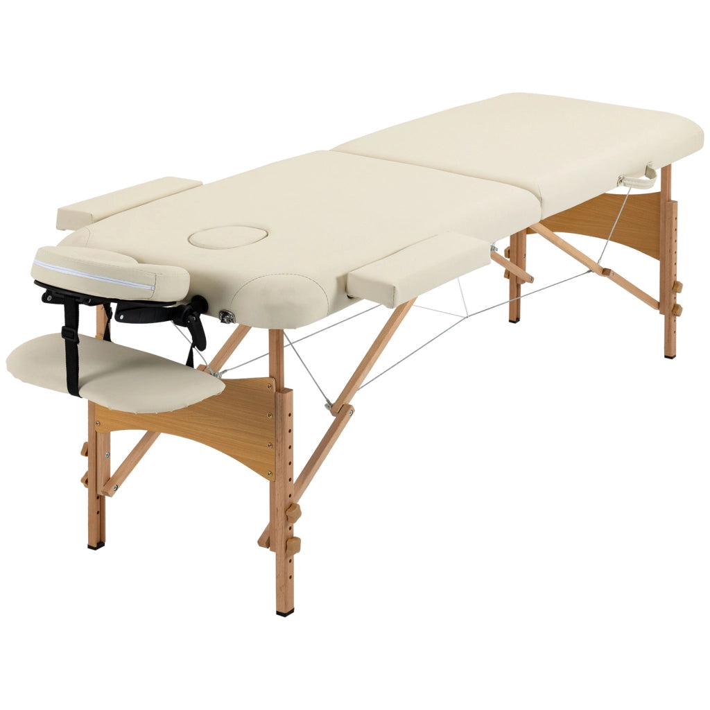 Lettino da Massaggio Pieghevole ¨C Xylo ¨C 2 Zone Legno Crema