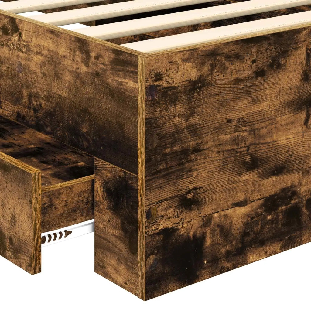 Struttura del letto Rovere fumé 100 x 200 cm Legno multistrato 3410023
