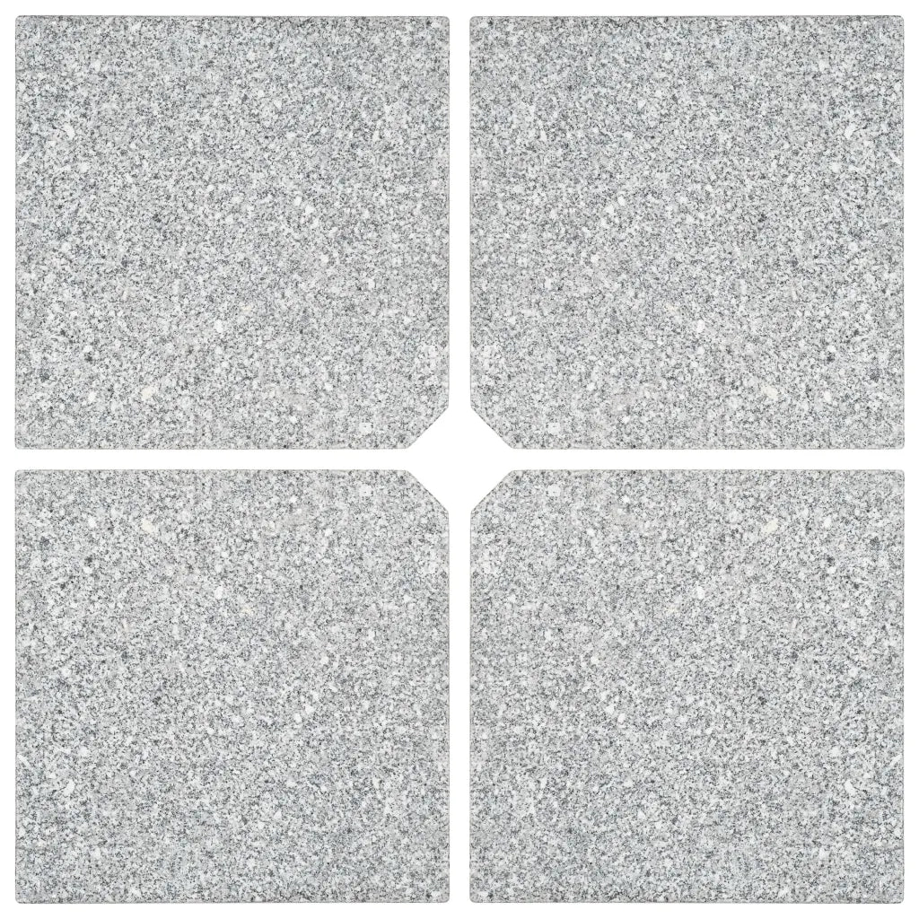Piastre per Parasole 4 pz in Granito Quadrato 100 kg Grigio CFW1183207