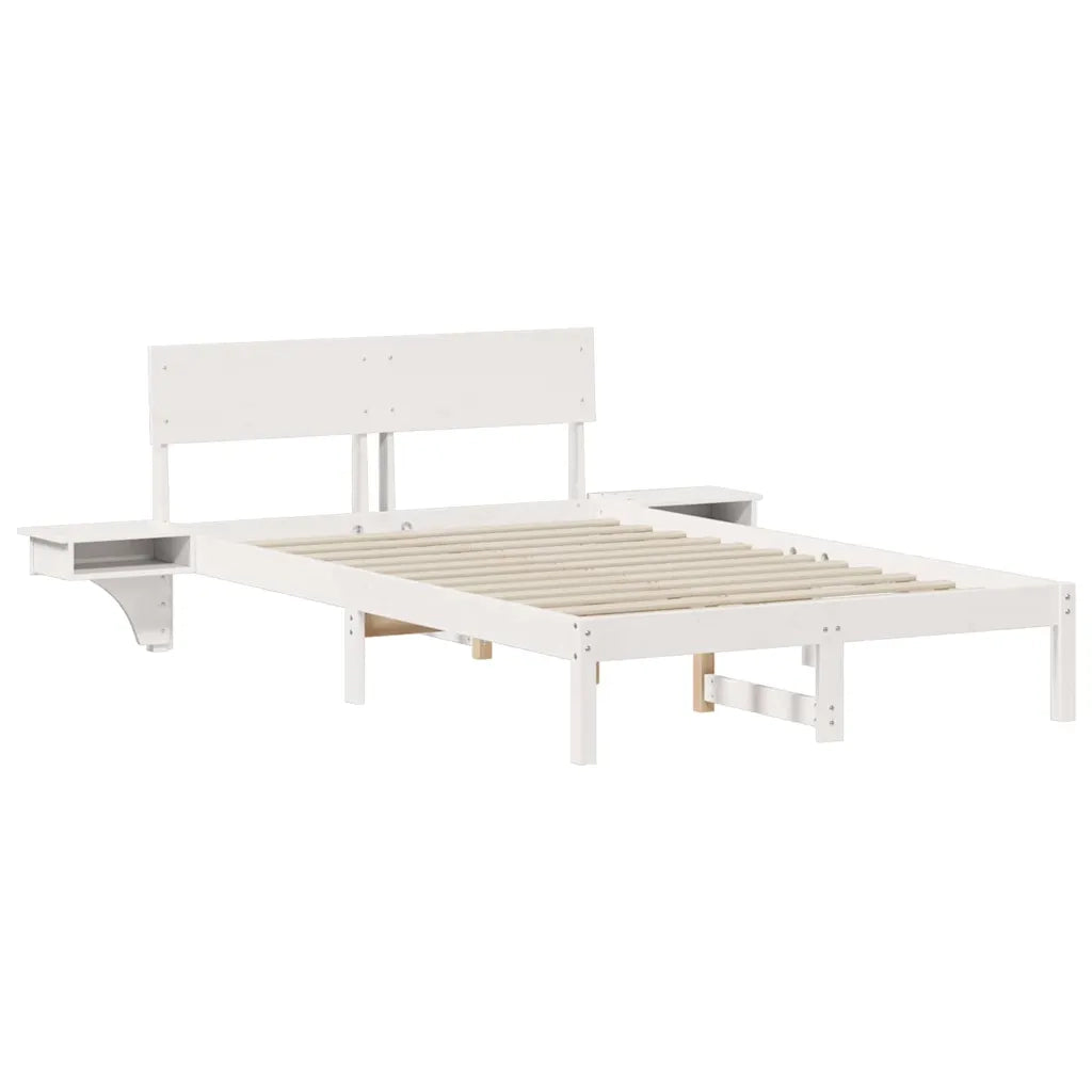 Struttura del letto Bianco 120 x 190 cm Pino massello 873458