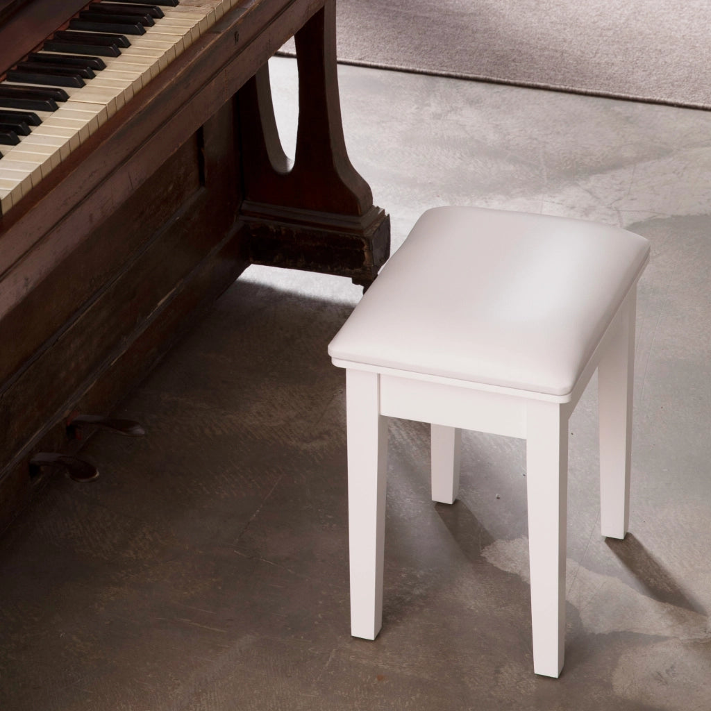 Sgabello Imbottito da Trucco ¨C MINIMAL ¨C Seduta Quadrata, Velluto, Beige
