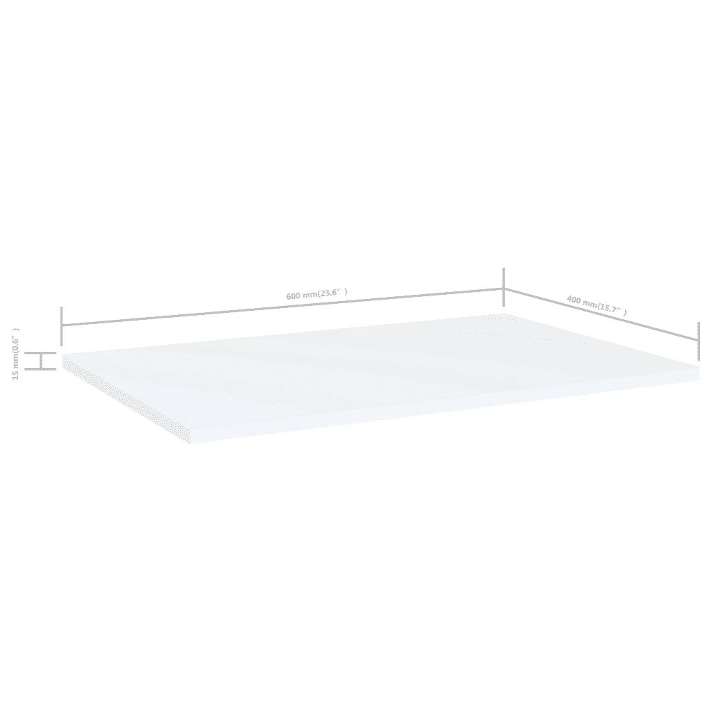 Ripiani per Libreria 4 pz-Scaffale per Libri Bianchi 60x40x1,5 cm Legno Multistrato