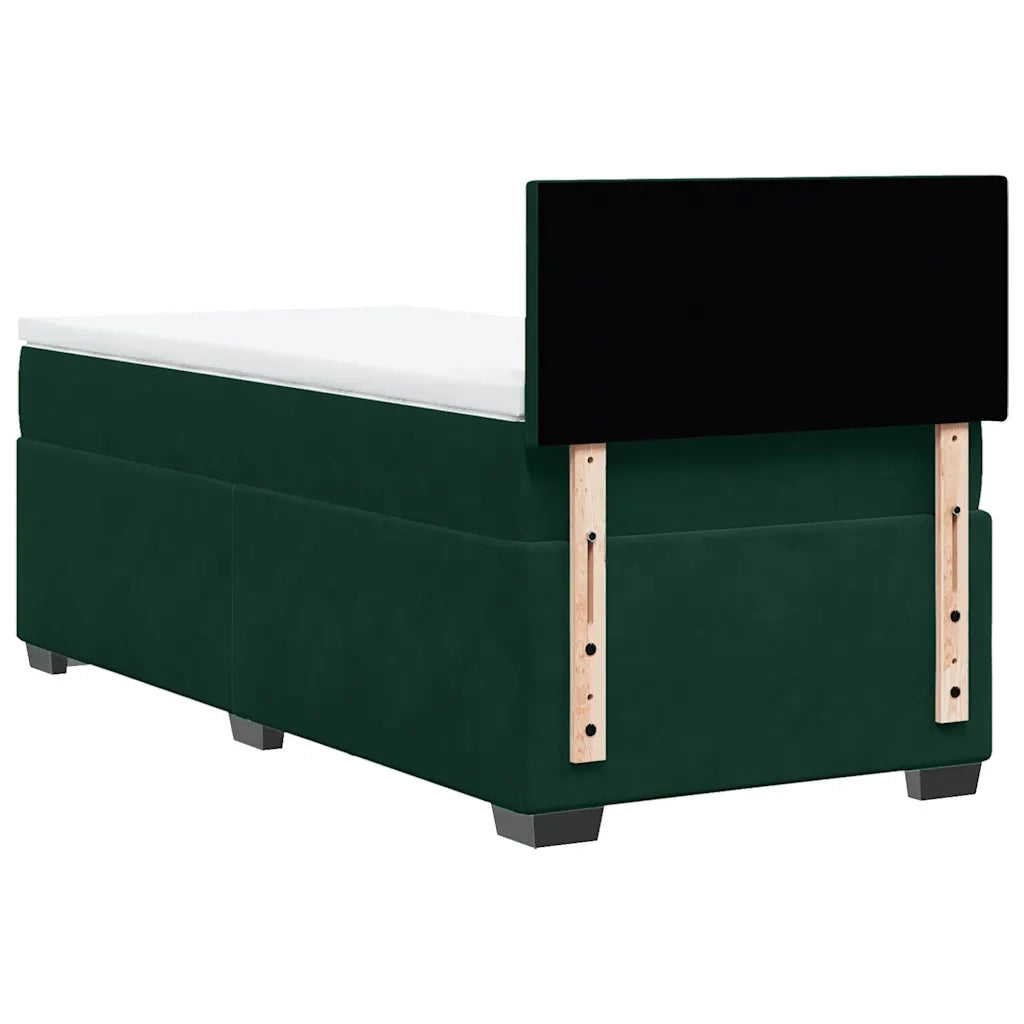 Giroletto a Molle con Materasso Verde Scuro 90x200 cm Velluto 3288507
