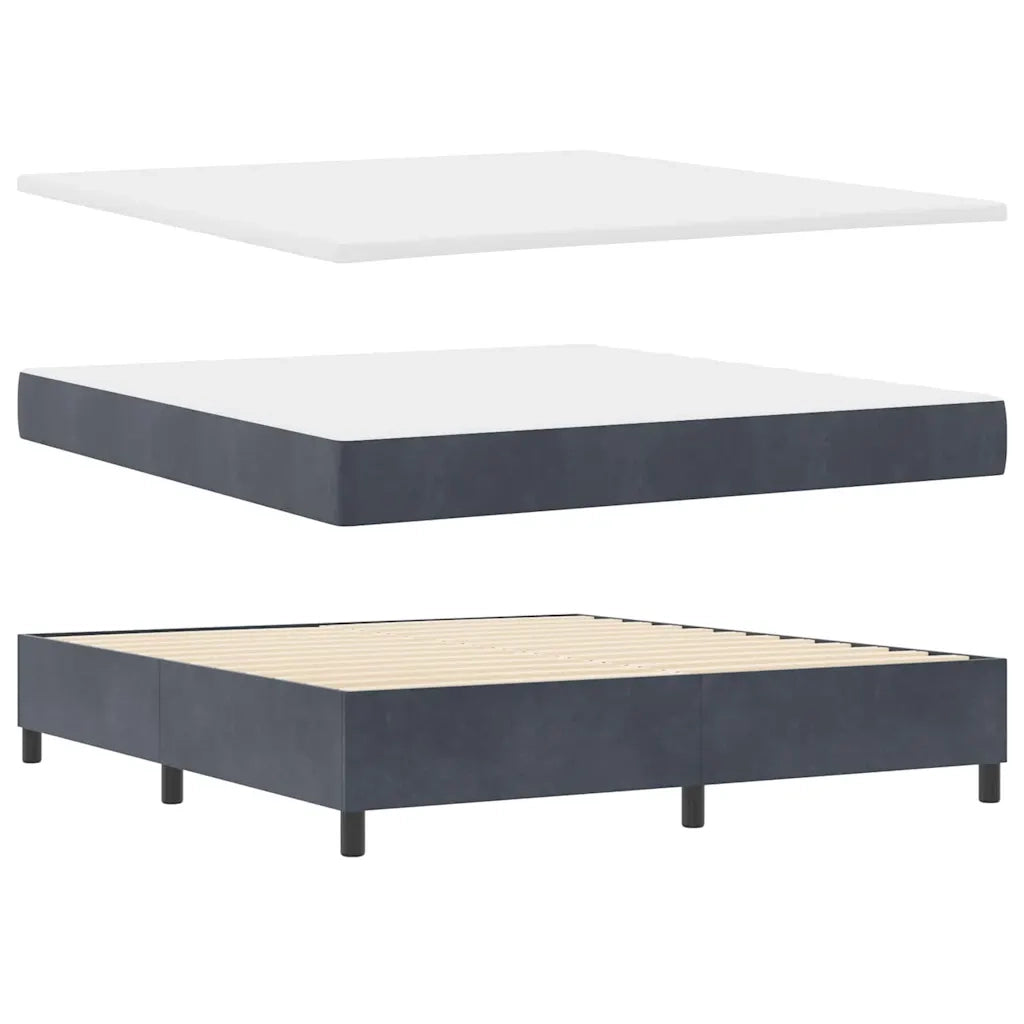 Letto a Sorgente LED Grigio scuro 180 x 200 cm Velluto 3343263