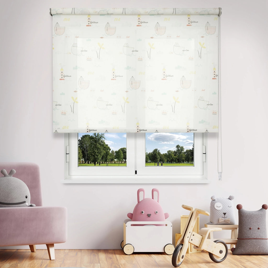 VIEWTEX Tenda a rullo Traslucida Sailor Bianco 75 X 250cm - Made in Europe - 5 anni di garanzia