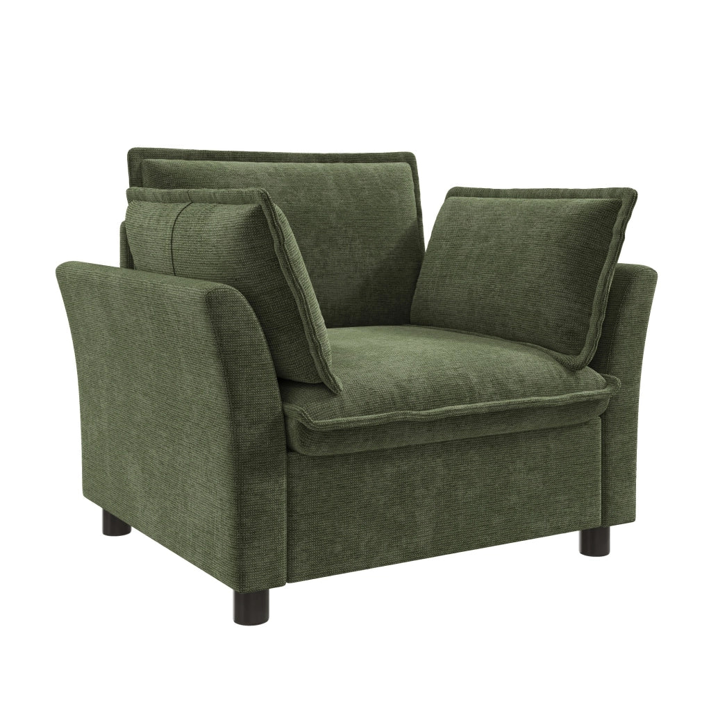 Poltrona singola con braccioli 90 x 81 x 87 cm in tessuto Chenille verde
