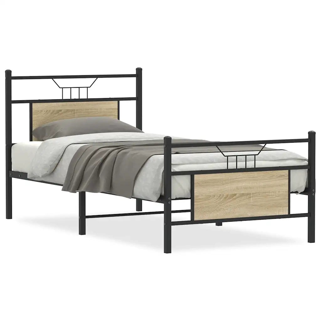 Giroletto senza Materasso-Struttura Letto Rovere Sonoma 75x190 cm in Truciolato 898907