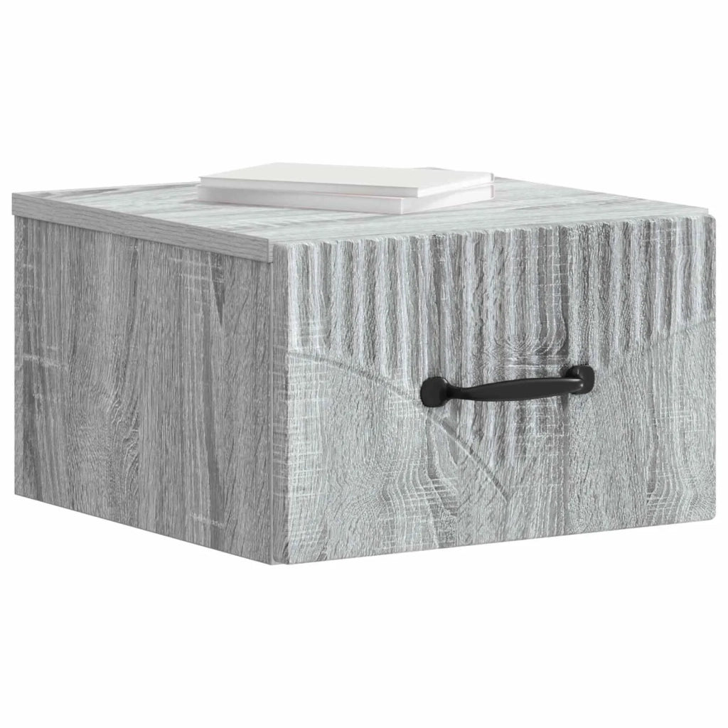 Mobiletto da notte a muro Grigio Sonoma 34,5 x 33 x 20 cm 898947