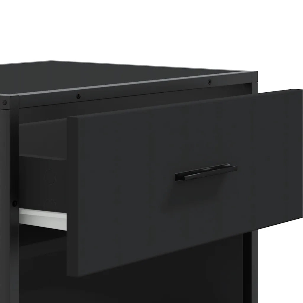 Scarpiera | Mobile per scarpe Nera 48x38x97,5 cm in Legno Multistrato