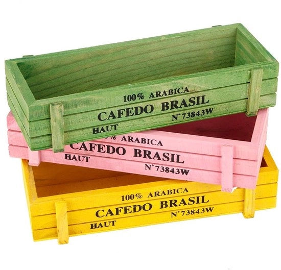 Vaso di legno per piante indoor - compatto - realizzato in legno di abete resistente - decorazione per casa/ufficio - adatto a piante grasse e cactus.