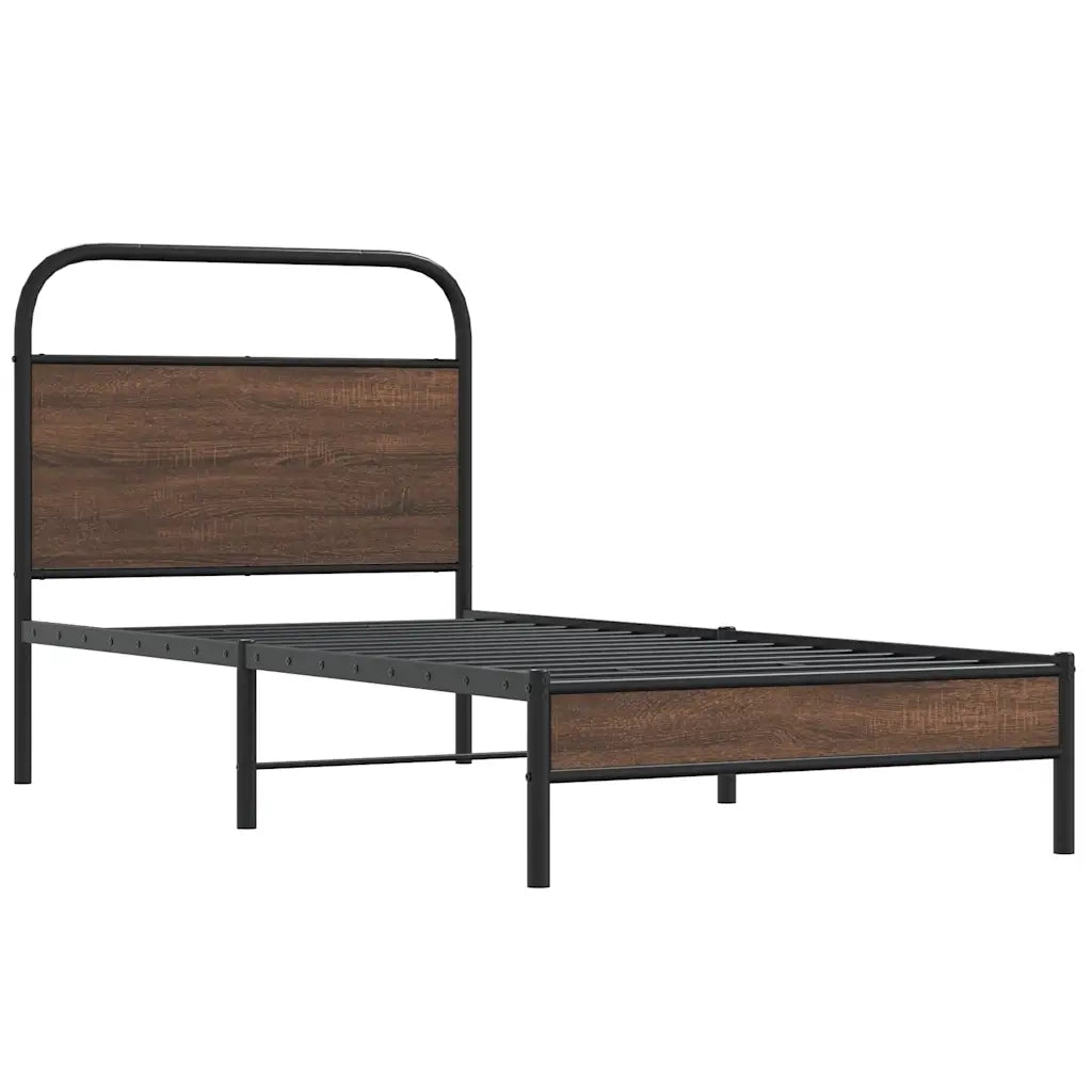 Giroletto senza Materasso-Struttura Letto Rovere Marrone 90x190cm in Truciolato 918475