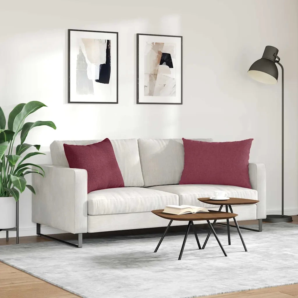 Cuscini da Divano 2 pz | Cuscini per sedie Rosso Vino 70 x 50 cm Tessuto